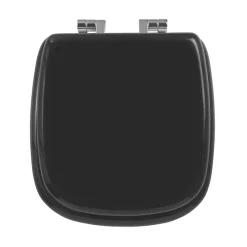 Imperial Radcliffe Soft Close Toilet Seat With Chrome Hinges - High Gloss Black