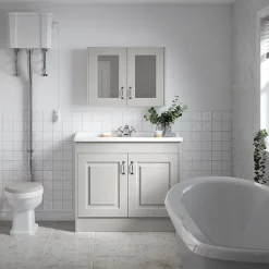 Victorian Plumbing York Grey Top Fixing Soft Close Toilet Seat