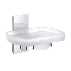 Smedbo Pool Holder With Frosted Glass Soap Dish - Polished Chrome